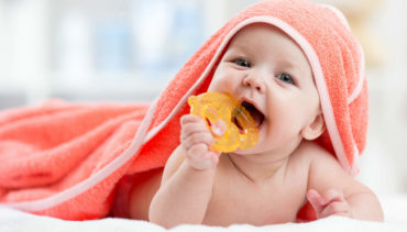 baby with teether